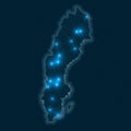 Sweden network map. Royalty Free Stock Photo