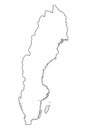 Sweden outline map with shadow