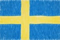 Sweden painted flag Royalty Free Stock Photo