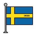 Sweden patriotic flag isolated icon