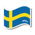 Sweden patriotic flag isolated icon