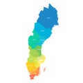 Sweden political map of administrative divisions