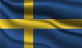 Sweden Realistic Modern Flag Design Royalty Free Stock Photo
