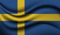 Sweden Realistic waving Flag Design Royalty Free Stock Photo