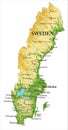 Sweden relief map Royalty Free Stock Photo