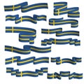 sweden ribbon flag vector element