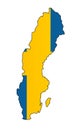 Sweden Silhouette Flag Map