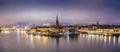 Sweden, Sotckholm City Skyline During Late Sunset, view from Old Town