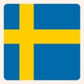 Sweden square flag button, social media communication sign Royalty Free Stock Photo