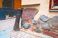 Sweden. Stockholm. Ancient runestone built into a wall in Gamla Stan (Old Town)