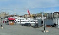 Sweden, Stockholm, boats and other vessels at the pier Royalty Free Stock Photo