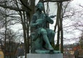 Sweden, Stockholm, Djurgarden Island, sculpture of Carl Michael Bellman