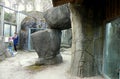 Sweden, Stockholm, Djurgarden Island, Skansen, stone labyrinths in the cage bear