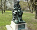 Sweden, Stockholm, Humlegarden, statue Grandfather (Farfadern) Royalty Free Stock Photo