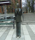 Sweden, Stockholm, 39 Klarabergsgatan, statue of Swedish poet Nils Ferlin