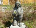 Sweden, Stockholm, Skansen Open-Air Museum, statue of Carl Linnaeus