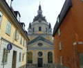 Sweden, Stockholm, view of the Church of Catherine (Katarina Kyrka) from Roddargatan Street Royalty Free Stock Photo