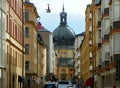 Sweden, Stockholm, view of the Church of Catherine (Katarina Kyrka) from Roddargatan Street Royalty Free Stock Photo