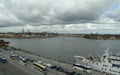 Sweden, Stockholm, view of Gamlastan and Waldemarsviken with Sodermalm