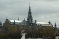 Sweden, Stockholm, view on Nordic Museum from the embankment Strandvagen