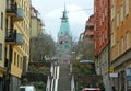 Sweden, Stockholm, view of the Sofia Church from Bondegatan Street