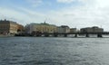 Sweden, Stockholm, view of the Strombron and quay from the pier near the Stromparterren Park Royalty Free Stock Photo