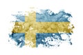 Sweden, Swedish Swede flag background painted on white paper with watercolor Royalty Free Stock Photo