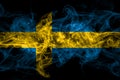 Sweden, Swedish Swede smoke flag isolated on black background