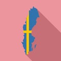 Sweden teritory icon, flat style Royalty Free Stock Photo