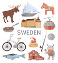 Sweden traditional symbols Royalty Free Stock Photo