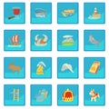 Sweden travel symbols icon blue app