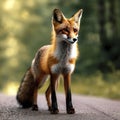 Sweden, Uppland, Lidingo, Fox standing on road Royalty Free Stock Photo