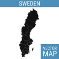 Sweden vector map with title Royalty Free Stock Photo