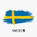 Sweden vector watercolor national country flag icon