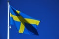 Sweden waving flag on blue sky