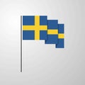 Sweden waving Flag creative background Royalty Free Stock Photo