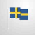 Sweden waving Flag design vector background Royalty Free Stock Photo