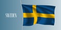 Sweden waving flag vector illustration. Iconic design element Royalty Free Stock Photo