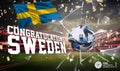 Sweden winning fifa women\'s football with celebration stadium