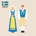 Sweden woman and man in traditional costume