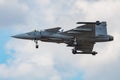 Swedish Air Force JAS 39C Gripen 39278 fighter jet display at RIAT Royal International Air Tattoo 2018 airshow Royalty Free Stock Photo