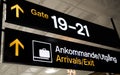 Swedish arrivals gate sign in airport