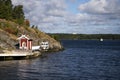 Swedish boat house Royalty Free Stock Photo