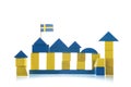 Swedish building with flag Royalty Free Stock Photo