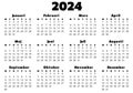 SWEDISH calendar for 2024. Printable, editable vector illustration for Sweden. 12 months year kalender Royalty Free Stock Photo