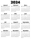 SWEDISH calendar for 2024. Printable, editable vector illustration for Sweden. 12 months year kalender Royalty Free Stock Photo