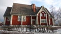 Church building in Leksand in winter in Dalarna, Sweden Royalty Free Stock Photo