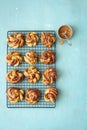 Swedish cinnamon buns made with yeast pastry, traditional pastry