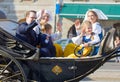 The swedish crown princess Victoria, princess Madelaine, prince Daniel and princess Estelle and price Oscar Bernadotte in a royal