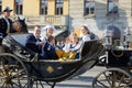 The swedish crown princess Victoria, princess Madelaine, prince Daniel and princess Estelle and price Oscar Bernadotte in a royal